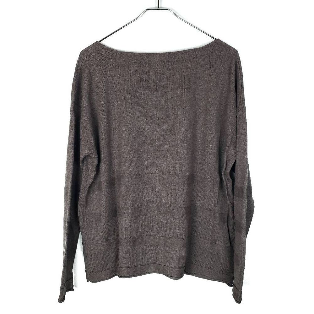 Eddie Bauer Lambswool Chocolate Long Sleeve Striped Pullover Sweater Size: Large - Picture 7 of 7